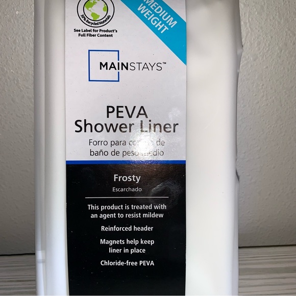 Mainstays Peva Frosty Shower Curtain Liner - Picture 3 of 8